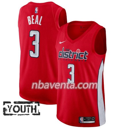 Camiseta Niños Washington Wizards Bradley Beal 3 2018-19 Nike Rojo Swingman